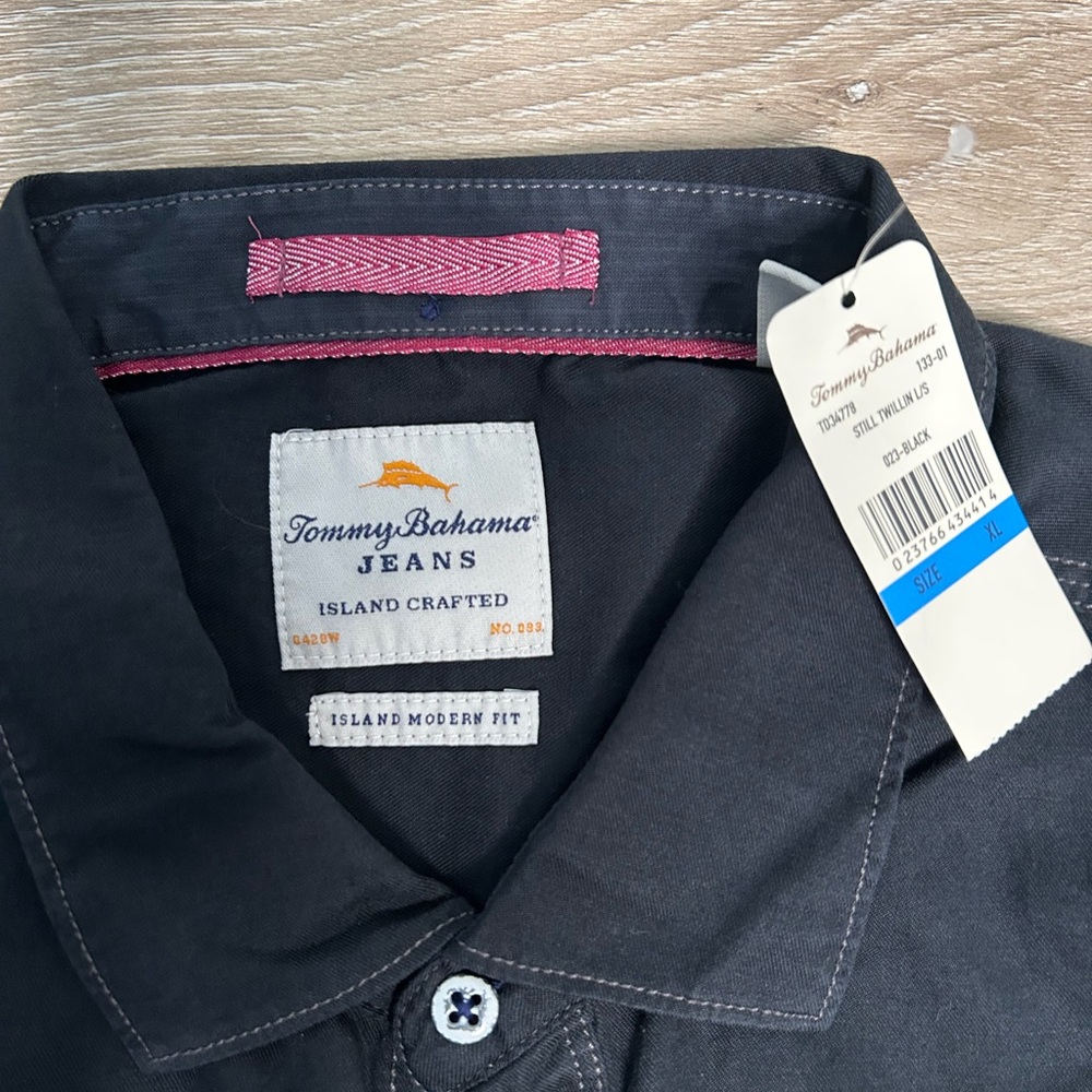 Tommy Bahama Black Casual Button Down Shirt - Picture 4 of 5
